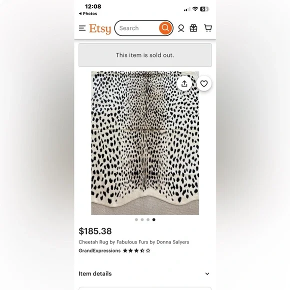 Donna Saylers Fabulous Furs “Leo” Leopard Print Faux Fur Area Rug 58x93 - Picture 12 of 12